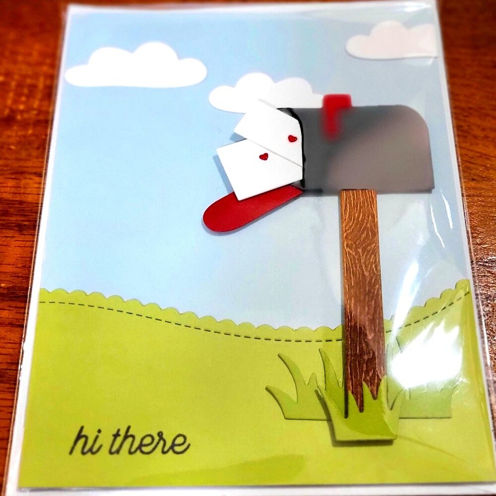Unique Handcrafted Greeting Card, Blank Interior, Just Because I Care w/Envelope